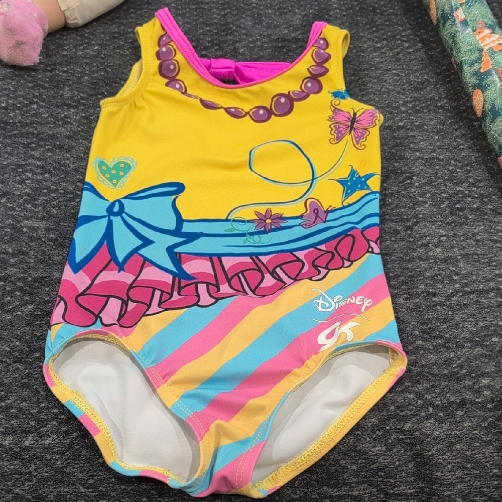Disney Girls' Swimsuit with Yellow, Blue, and Pink Design
